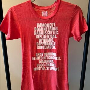 e.vil Leo Pink Burnout T-shirt with Rhinestone Astrological Symbol on back